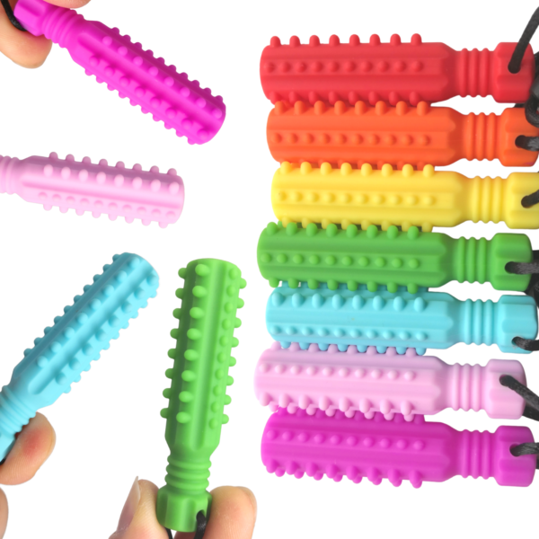 Sensory Baton Chew Pendants Teething Necklaces Kids Chewlry