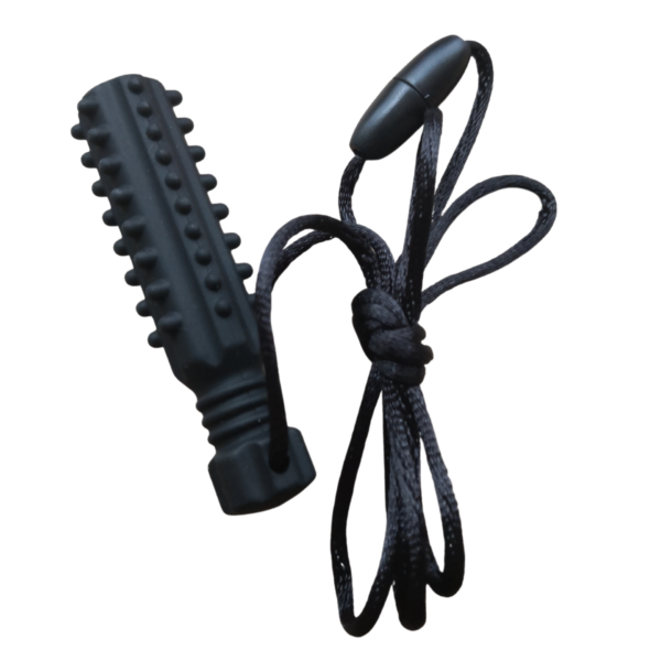 Sensory Baton Chew Pendant Teething Necklace - Black