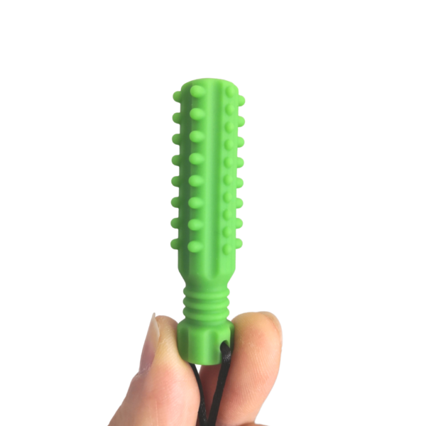 Sensory Baton Chew Pendant Teething Necklace - Green
