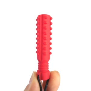 Sensory Baton Chew Pendant Teething Necklace - Red