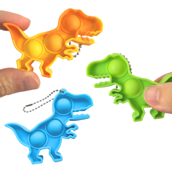 Mini Pop Bubble Keychain Fidget Toys (Dino)